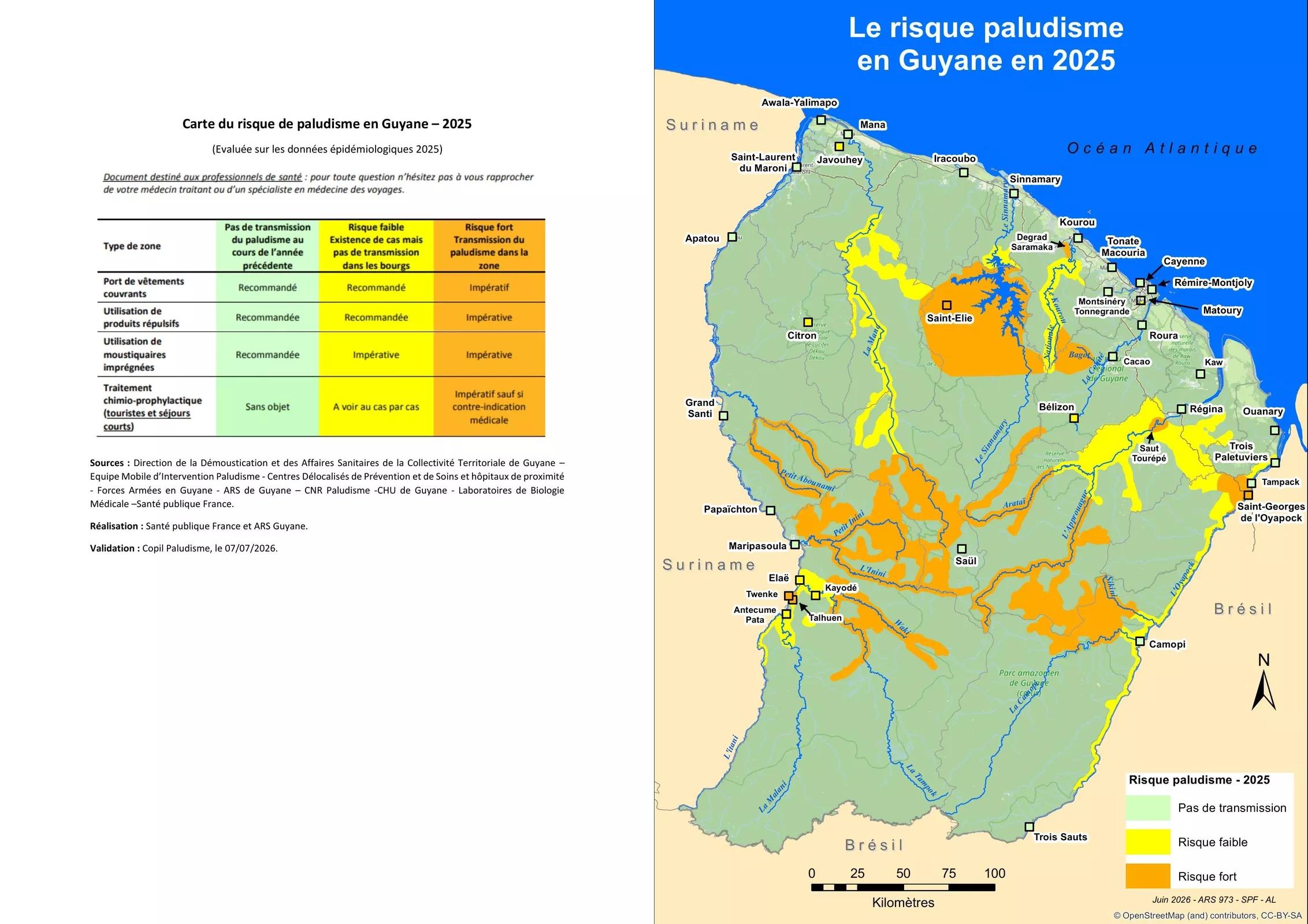 Carte risque et légende 2025